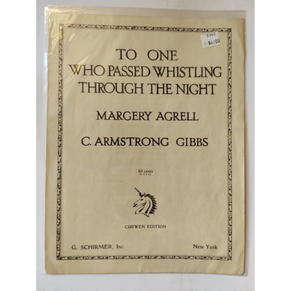 To One Who Passed Whistling Through the Night – C. Armstrong Gibbs Song